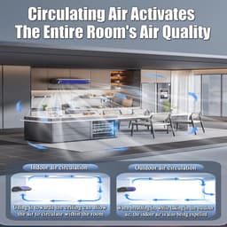 2026 nieuwe draagbare koeler, stille bladloze koelventilator met drie snelheden, LED-touchscreen, USB-oplaadbare luchtkoeler, geschikt voor slaapkamer, kantoor, keuken en thuis, grijs — thumbnail 5
