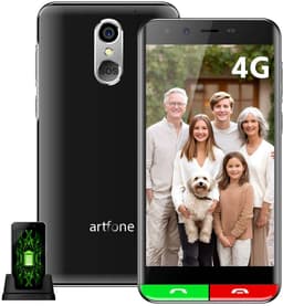 Senioren Telefoon - Smartphone - Artfone Smart_500 - 4G LTE - 5" - SOS-Functie - 3GB RAM - 32GB ROM - 2550 mAh - 13MP camera - GPS - Zwart — thumbnail 1