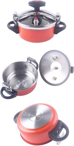 Pressure Cooker, 2L Small Pressure Cooker Stainless Steel for Pressure Foodie or Steaming, Compatible Induction Hob Gas Home Hob — thumbnail 5