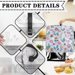 Mixer Deksel - Keukenmachinehoes - Keuken Organisatie - Waterproof Polyester - Verkrijgbaar in 2 maten - Boho Bloemen — thumbnail 4
