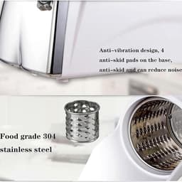 Elektrische Kaasrasp - Groente Versnipperaar - Snel Ingrediënten Snijden - 30 Kg Per Uur - 300W Motor - Zilver — thumbnail 5