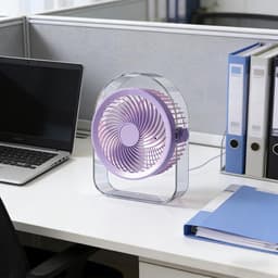 USB Tafelventilator met 5 Snelheden - 24 cm Draagbare Persoonlijke Ventilator voor Slaapkamer Kantoor en Reizen - Stille Krachtige Luchtstroom - Paars — thumbnail 3
