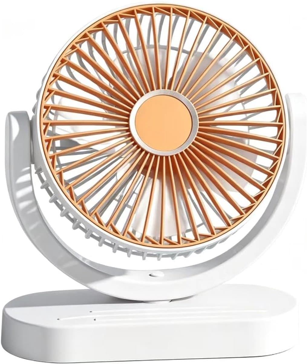KZQ Usb Tafelventilator Stil Kantelbaar Met 3 Snelheden - Bureauventilator Voor Koeling Thuis En Kantoor - Oranje — afbeelding 1