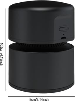 Mini Bureaustofzuiger - 1800mAh Accu - 2 Zuigstanden - USB Oplaadbaar - Tafelstofzuiger voor Bureau en Toetsenbord - 10.5 x 8 cm - Zwart — thumbnail 2