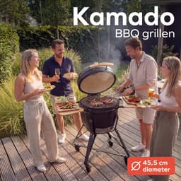 KitchenBrothers Kamado BBQ - 21 Inch Houtskool Barbecue - 45⌀ cm - PFAS-vrij - Complete Set - Egg BBQ met Accessoires inclusief Hoes - Vaderdag Cadeau - Zwart — thumbnail 3