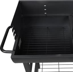 Houtskoolbarbecue ELITE met wielen en zijtafel – Dubbel grillrooster – Zwart staal – 89x47xH89 cm – 6-8 personen — thumbnail 4