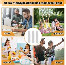 Set van 6 Bestekdozen - 27 cm Plastic, Draagbare Opbergdoos voor Herbruikbare Eetstokjes, Lepel en Vork, Ideaal voor Buiten, Reizen en Kamperen — thumbnail 2