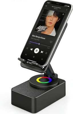 Bluetooth Speaker met Telefoonhouder - Opvouwbaar - RGB Verlichting - Verstelbare Standaard - Bluetooth 5.4 — thumbnail 1
