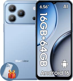 Blackview WAVE 7C Smartphone - 4G AI - DUAL SIM - 16GB RAM - 64GB ROM - Android 16 Telefoon - 6,56 inch - 5000mAh - GPS - Blauw — thumbnail 1
