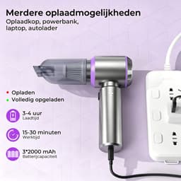 2-in-1 kruimeldief – Handstofzuiger - Draadloze stofzuiger – 22.000Pa - auto stofzuiger - Drie standen instelbaar - Voor thuis & auto — thumbnail 2