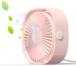 KZQ USB mini ventilator tafelventilator geluidsarm 3 standen roze — thumbnail 2