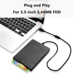 Externe Floppy Drive - USB Drive - Data Overzetten - Plug and Play - 3.5 Inch - Zwart — thumbnail 2