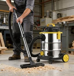 Swiss Haus® WDVC30 Nat & Droog Stofzuiger - 30L - 1200W Nat- en Droogzuiger - RVS Ketel - HEPA Filtersysteem - Blowerfunctie - Waterafvoer - Industriële Bouwstofzuiger voor Garage, Werkplaats & Auto - Lugano Collection — thumbnail 2