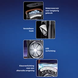 Nexxt Mistventilator met Led - Usb Oplaadbaar - Nevelventilator - Tafelventilator - Zwart — thumbnail 4