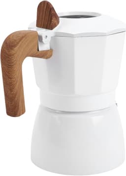 Koffiezetapparaat - Mokkapot - Rijke Koffiesmaak - Dubbel Ventielsysteem - 2 Kopjes - Wit — thumbnail 4