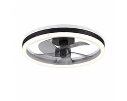 DIMICO - Plafondventilator met Verlichting - Plafond Ventilator - Afstandsbediening - 6 Snelheden - Zwart - Zomer en Wintermodus