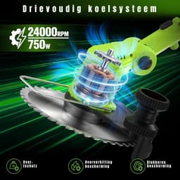 QUOVO® Kantenmaaier - Grasmaaier - Accugrasmaaier - Groen - 136cm x 23cm x 13cm — thumbnail 3