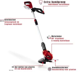 QUOVO® Kantenmaaier - Grasmaaier - Accugrasmaaier - Grijs - 86cm x 26cm x13cm — thumbnail 4