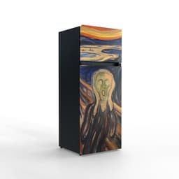 NUNKI MEDIUM-FMUN / Dubbel-Deurs Koelkast, E Klasse, 206l, Edvard Munch - De Schreeuw, Satin (FRONT only) — thumbnail 4