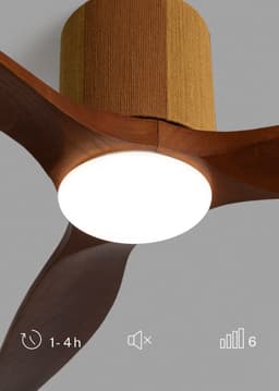 CREATE - Stille plafondventilator 100% hout 40W (Ø132cm) - Met licht LED - Afstandsbediening - 6 snelheden - Programmeerbaar - WIND CALM CUSTOM WOVEN — thumbnail 2