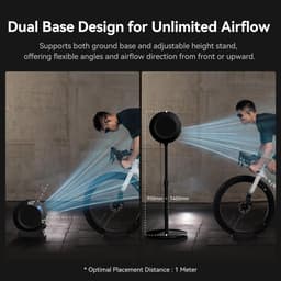 Cycplus F1 Pro Cardio - Fitness Fan met Afstandbediening - Air Mover - Ventilator - met App - Vloerventilator - Hartmeter - Cycling fan - Fiets ventilator - Indoor - met Standaard — thumbnail 3