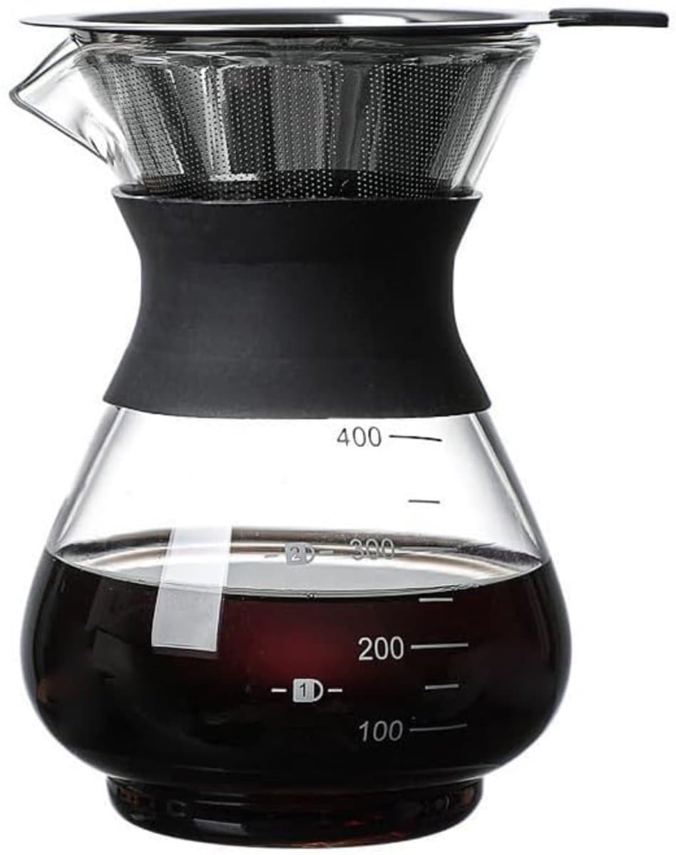 HEZIVO® Koffiezetapparaat Filterkoffie - Koffiemachine Handmatig - RVS Filter - 400 ml — afbeelding 1