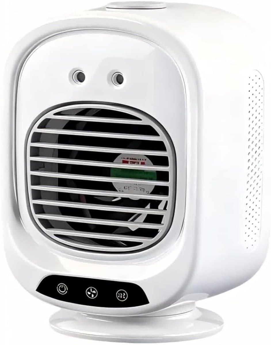 VHV-Mobiele Airco Mini - Compacte Nevelventilator met USB - Krachtige Luchtkoeler met Luchtbevochtiger - Stille Draagbare Tafelventilator voor Studentenkamer, Kantoor, Slaapkamer en Bureau — afbeelding 1