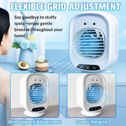 VHV-Mobiele Airco Mini - Compacte Nevelventilator met USB - Krachtige Luchtkoeler met Luchtbevochtiger - Stille Draagbare Tafelventilator voor Studentenkamer, Kantoor, Slaapkamer en Bureau — thumbnail 3