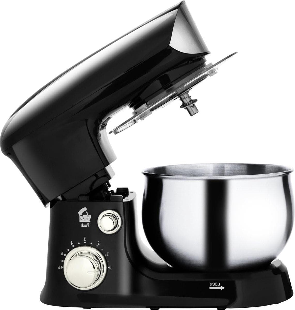 Keukenmachine - Mixer Robot - Deeg Maken - Planetair Mengsysteem - 3 Liter Kom - Zwart — afbeelding 1