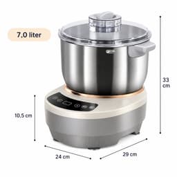 Jensaro Deegkneedmachine 7L - Elektrische Deegmixer Met Fermentatie/Rijsfunctie - RVS Mengkom - Voor Brood, Pizza Of Koekjes — thumbnail 1