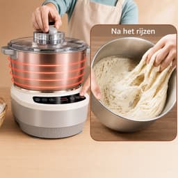 Jensaro Deegkneedmachine 7L - Elektrische Deegmixer Met Fermentatie/Rijsfunctie - RVS Mengkom - Voor Brood, Pizza Of Koekjes — thumbnail 2