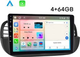 Boscer Autoradio - Geschikt voor Fiat 500 2007-2015 - Android 15 - Apple Carplay & Android Auto (Draadloos) - 4+64GB - 9 Inch HD IPS Touchscreen - GPS, WIFi, Bluetooth, USB, MP5 - Zwart - Achteruitrijcamera & Microfoon — thumbnail 1