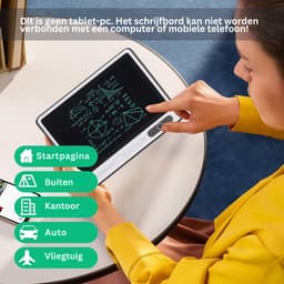 Zavira® Digitaal notitieblok - E-rader - Notepad - 22,86 x 22,86 x 0,1 cm - 300 g - Zwart met lederen hoes — thumbnail 3