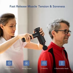 Mila Shop Massage Gun Professioneel PRO - Massage Pistool - Inclusief Koffer en 5 Opzetstukken - Krachtig en Draadloos - Sport en Relax Massage Apparaat — thumbnail 2