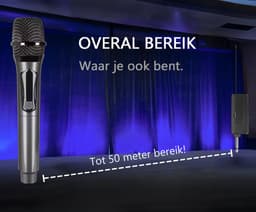 Tech Essentials Draadloze Microfoon - USB-C Oplaadbaar - Extra bereik - Karaoke - ASMR - Studio - Geschikt Voor Partybox - 3.5-6.3mm Jack — thumbnail 4