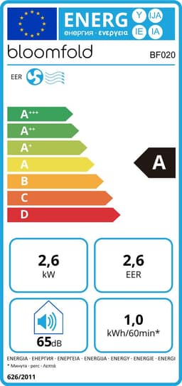 Bloomfold Mobiele Airco - 9.000 BTU - 4-in-1 - Airconditioning met Raamafdichtingskits - Slaapkamer airconditioning - Woonkamer airconditioning - tot 25m² koelen - Wifi modus & App — thumbnail 2