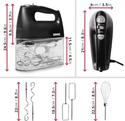 Handmixer 400 W met 5 Snelheden en Accessoires | Perfect voor Bakken en Koken | Inclusief Opbergcontainer — thumbnail 4