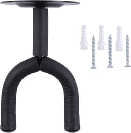 Gitaar Wandbeugel Premium – Universele Metalen Gitaarhouder met Foam‑bescherming – Voor Akoestische, Elektrische & Basgitaar – Inclusief Pluggen & Schroeven – Stijlvol Zwart — thumbnail 2