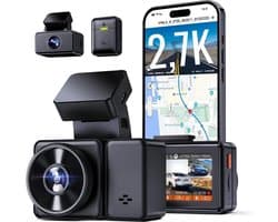Thuys – Dual Dashcam - Voor Auto 1080p – Voor en Achter Camera – Auto Camera - G-Sensor – App Bediening – Parkeermodus