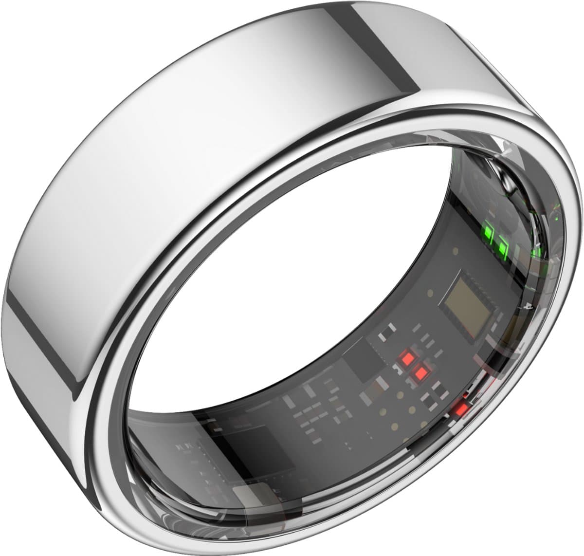 Focus® S1 Smart Ring - Zilver - Maat 8 - Hartslag - Menstruatiecyclus - Slaap Monitor - Slimme Ring - Sport Prestatie - Stappenteller -IP68 Waterdicht - O2 Meting - Dames - Heren - Wearables - Oplaad Case - beschermring — afbeelding 1