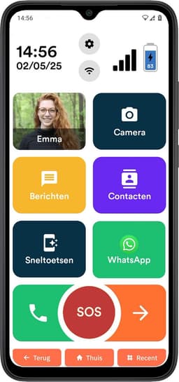 Senifone S1 Senioren Smartphone - Zwart - Voor Ouderen - 64GB - WhatsApp & SOS Functie — thumbnail 1