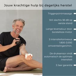 Beurer MG 101 SensorBoost Massage Gun – REVOLUTIONAIR ONTWERP – Ergonomisch rond - Druksensor - Stil en Compact – 5 Intensiteiten – 5 Opzetstukken – 3 Jaar Garantie — thumbnail 5