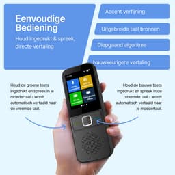 BALORS® Vertaalcomputer - Vertaal Apparaat - Slimme Vertaler - Draagbare Vertaler - Vertaalcomputer Met Spraak - Vertaalcomputer Offline - Vertaalapparaat Translator - 137+ Talen - Zwart — thumbnail 5