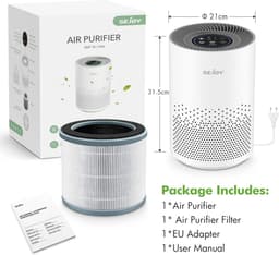Luchtreiniger – HEPA H11 Filter – Ionisator – Aromatherapie – Stil 25dB – 4 Snelheden – 360° Inlaat – Timer – Verwijdert 99,9% Stof, Geur, Allergenen, Rook, Huisdierhaar – Slimme Sensor – Voor Slaapkamer/Woonkamer — thumbnail 2