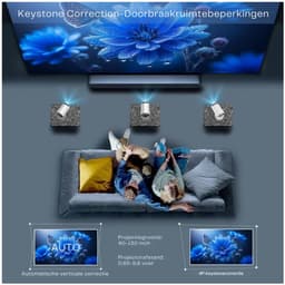Zavira® Mini beamer - Projector - Scherm - 4K support 720p HD - Wit — thumbnail 5