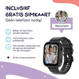 LEROYS - GPS Horloge Kind - Kinder Smartwatch - Android en iOS - Zwart - Incl. Simkaart — thumbnail 3