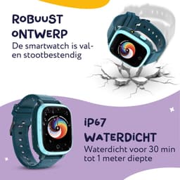 LEROYS - GPS Horloge Kind - Kinder Smartwatch - Android en iOS - Blauw - Incl. Simkaart — thumbnail 4