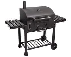 Barbecuewagen - Houtskoolbarbecue - BBQ - Smoker XXL - Houtskoolgrill - Met Wielen, Roestvrijstalen Handgreep, Kookrooster en Thermometer