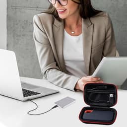 Beschermhoes voor externe harde schijf 11 cm x 8 cm x 4 cm - Draagbare externe SSD reistas organizer zwart — thumbnail 2