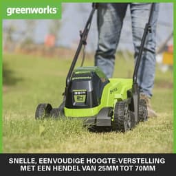 Draadloze Accu Grasmaaier voor Kleine Gazons tot 140 m² | 33 cm Maaibreedte met 30L Zak | 24V Batterij en Oplader — thumbnail 4